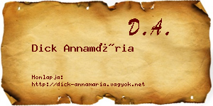 Dick Annamária névjegykártya